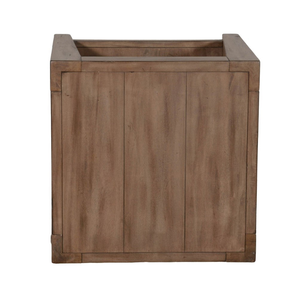 Yael Side End Table Tapered Legs 24’’ Square Top Light Brown Wood BM324749