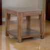 Yael Side End Table, Tapered Legs, 24" Square Top, Light Brown Wood