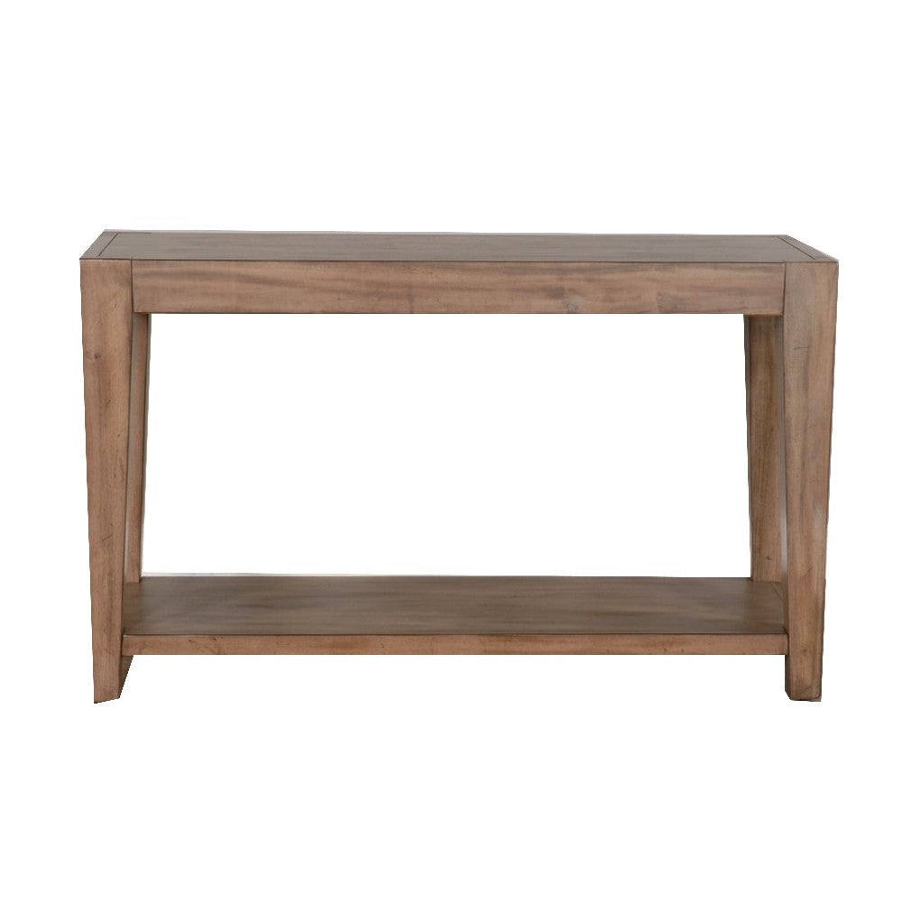 Yael Sofa Table Tapered Legs 50’’ Rectangular Top Light Brown Wood BM324750