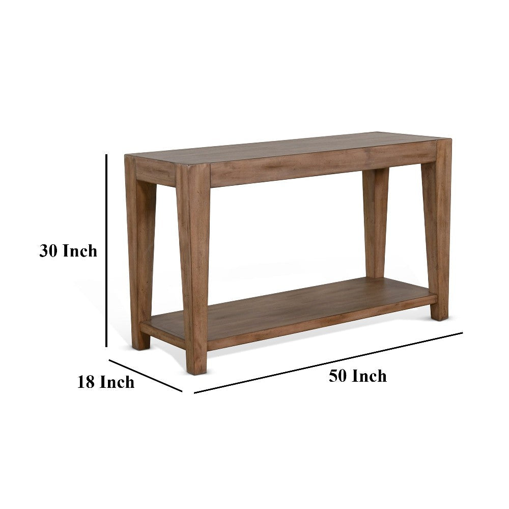 Yael Sofa Table Tapered Legs 50’’ Rectangular Top Light Brown Wood BM324750