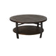 Flint Coffee Table w Shelf Barrel Shape 38’’ Dark Brown Round Top BM324751