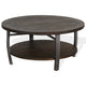 Flint Coffee Table w Shelf Barrel Shape 38’’ Dark Brown Round Top BM324751