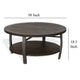 Flint Coffee Table w Shelf Barrel Shape 38’’ Dark Brown Round Top BM324751