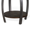Flint Side End Table w Shelf Round Barrel Shape 24’’ Dark Brown Wood BM324752