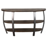 Flint Sofa Table w 2 Shelves 52’’ Semi Circle Top Brown Wood Barrel BM324753