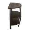 Flint Sofa Table w 2 Shelves 52’’ Semi Circle Top Brown Wood Barrel BM324753