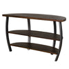 Flint Sofa Table w 2 Shelves 52’’ Semi Circle Top Brown Wood Barrel BM324753