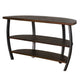 Flint Sofa Table w 2 Shelves 52’’ Semi Circle Top Brown Wood Barrel BM324753