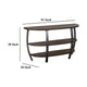 Flint Sofa Table w 2 Shelves 52’’ Semi Circle Top Brown Wood Barrel BM324753