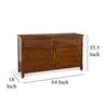 Odell Wide Dresser 6 Drawers Rustic Dark Brown Solid Wood BM324763