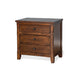 Odell Nightstand 3 Drawers Rustic Dark Brown Solid Wood Black BM324764