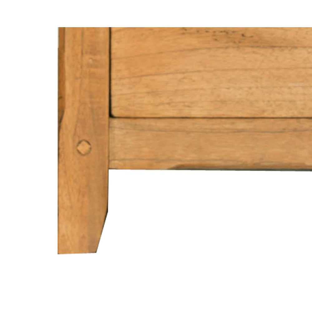 Marv Nightstand 3 Drawers 29’’ Rustic Light Brown Solid Wood Black BM324767