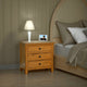 Marv Nightstand, 3 Drawers, 29" Rustic Light Brown Solid Wood, Black