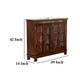 Odell Bookcase Cabinet 4 Beehive Glass Doors Slate Inlay Dark Brown BM324768