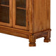 Marv Bookcase Cabinet 4 Waterfall Glass Doors Slate Inlay Light Brown BM324769