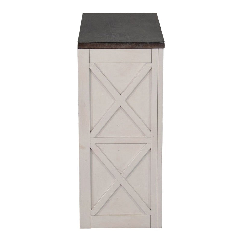 Zena 30’’ Small Bookcase 2 Shelves 2 Tone in Brown White Veneer BM324770