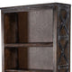 Sofi Bookcase X Cross Panels and 5 Open Shelves Dark Brown Veneer BM324774