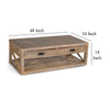Rany Cocktail Table 2 Drawers Shelf 48’’ Rectangular Light Brown BM324776