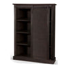 Cyna Bookcase Sliding Barn Door with 3 Shelves Dark Brown Wood 66’’ BM324780