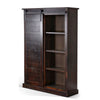 Cyna Bookcase Sliding Barn Door with 3 Shelves Dark Brown Wood 66’’ BM324780