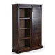 Cyna Bookcase Sliding Barn Door with 3 Shelves Dark Brown Wood 66’’ BM324780