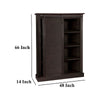 Cyna Bookcase Sliding Barn Door with 3 Shelves Dark Brown Wood 66’’ BM324780