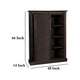 Cyna Bookcase Sliding Barn Door with 3 Shelves Dark Brown Wood 66’’ BM324780