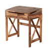 Havi School Desk 28’’ Flip Top Storage X Base Rustic Light Brown BM324783