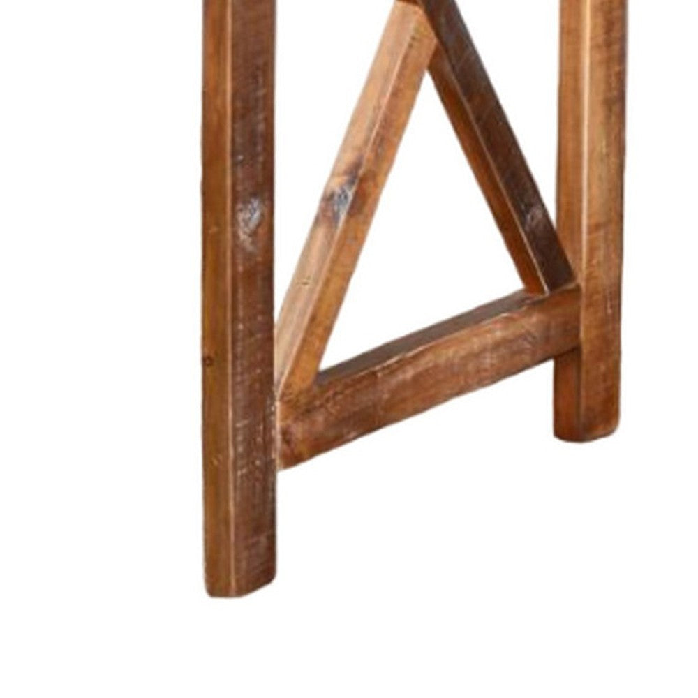 Havi School Desk 28’’ Flip Top Storage X Base Rustic Light Brown BM324783