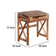Havi School Desk 28’’ Flip Top Storage X Base Rustic Light Brown BM324783