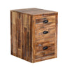 Havi File Cabinet, 3 Drawers, Black Cup Handles, Rustic Light Brown