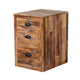 Havi File Cabinet 3 Drawers Black Cup Handles Rustic Light Brown BM324784