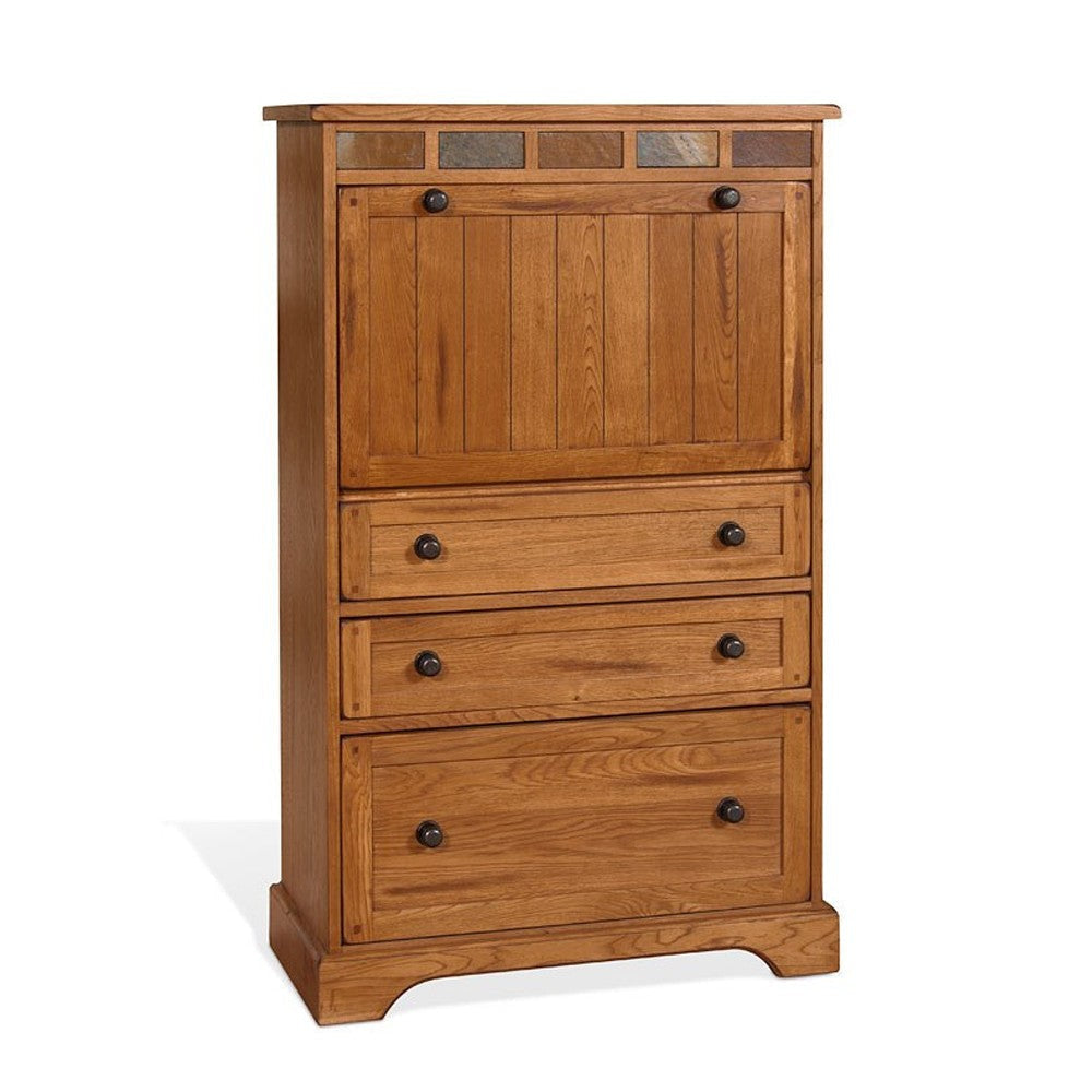 Murphy Desk Armoire Cabinet 3 Drawer File Storage Light Brown 53’’ BM324787