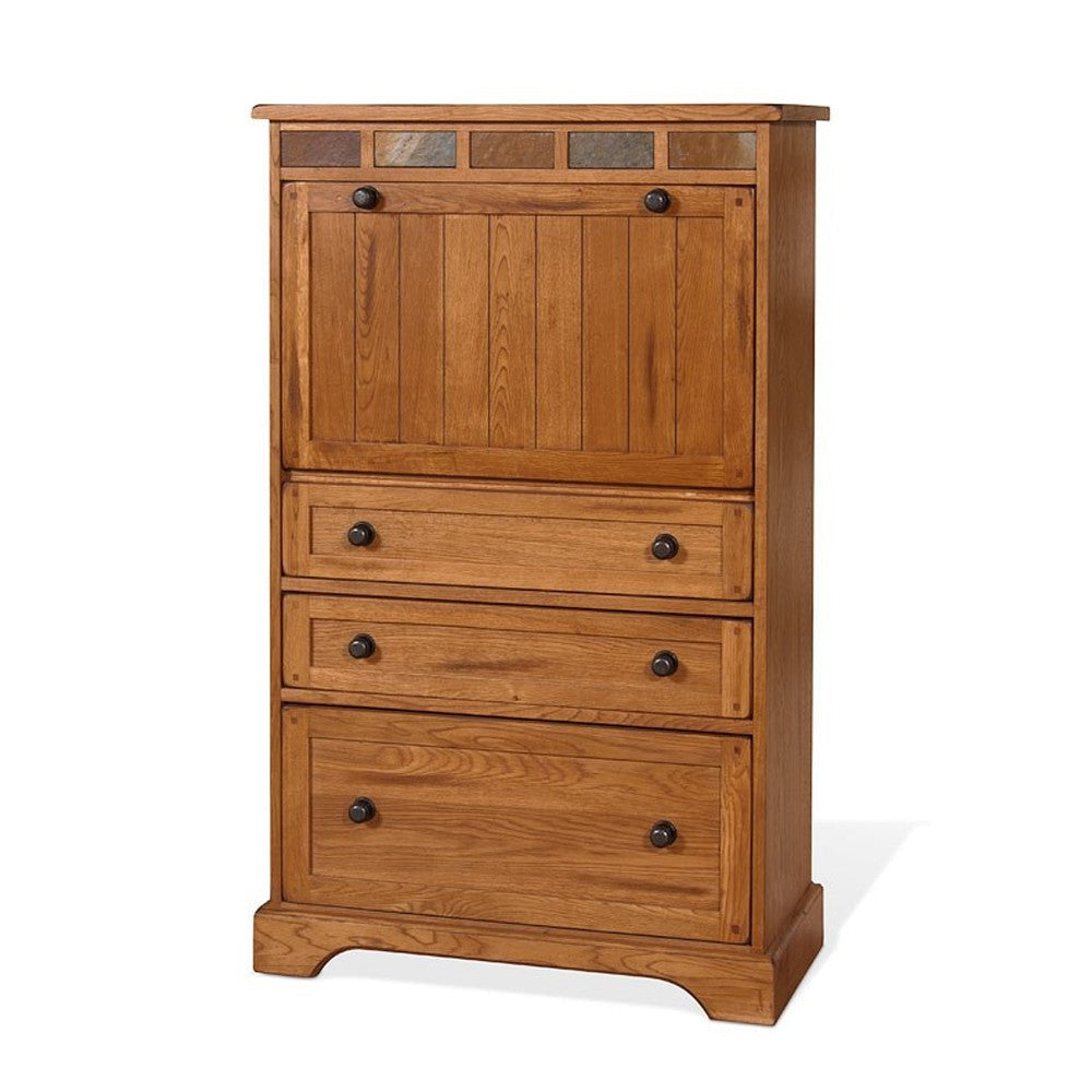 Murphy Desk Armoire Cabinet 3 Drawer File Storage Light Brown 53’’ BM324787