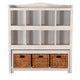 Bem Bookcase w Trundle Bench 3 Woven Basket 8 Cubbies White 57’’ BM324789