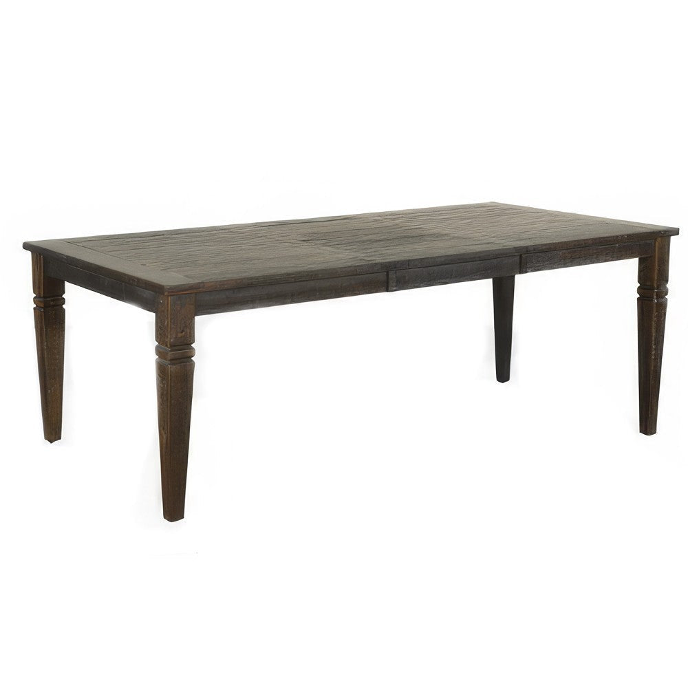 Flint Dining Table, 66-90" Rectangular Extendable, Brown Solid Wood