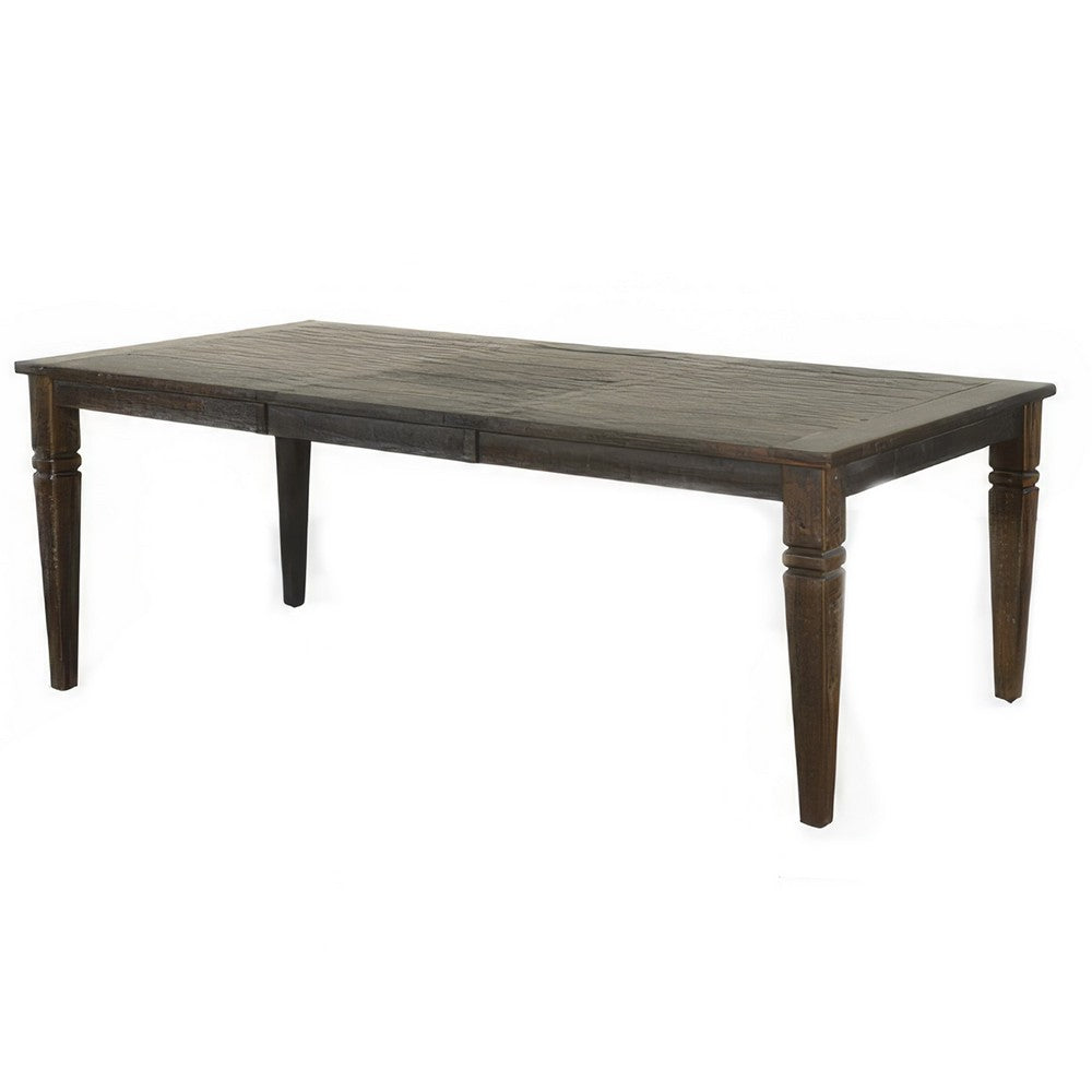 Flint Dining Table, 66-90" Rectangular Extendable, Brown Solid Wood