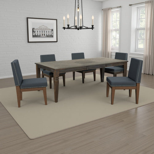 Flint Dining Table, 66-90" Rectangular Extendable, Brown Solid Wood