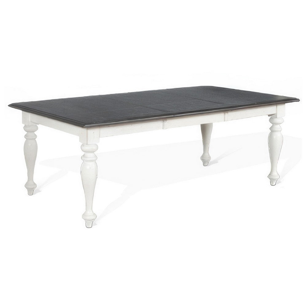 Orso Dining Table, White Mindi Wood, Rectangular Extendable 60-84"