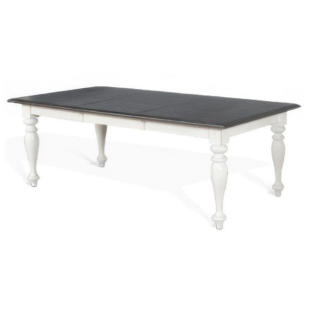 Orso Dining Table, White Mindi Wood, Rectangular Extendable 60-84"