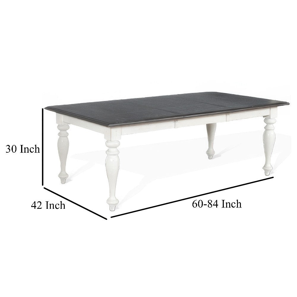 Orso Dining Table White Mindi Wood Rectangular Extendable 60-84’’ BM324799