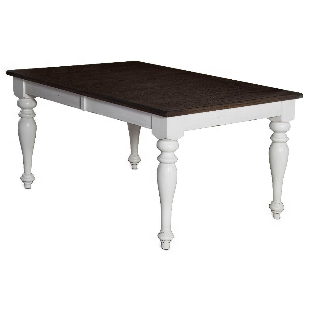 Barb Dining Table White Brown Mindi Mahogany Extendable 60-84’’ BM324800