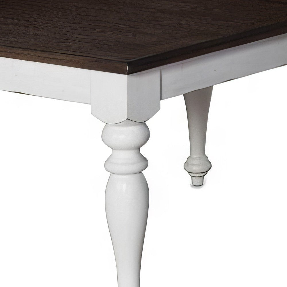 Barb Dining Table White Brown Mindi Mahogany Extendable 60-84’’ BM324800