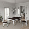 Barb Dining Table, White, Brown Mindi, Mahogany, Extendable 60-84"