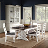 Orso Dining Table, White and Brown 78-96" Extendable Mahogany Wood