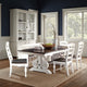 Orso Dining Table, White and Brown 78-96" Extendable Mahogany Wood