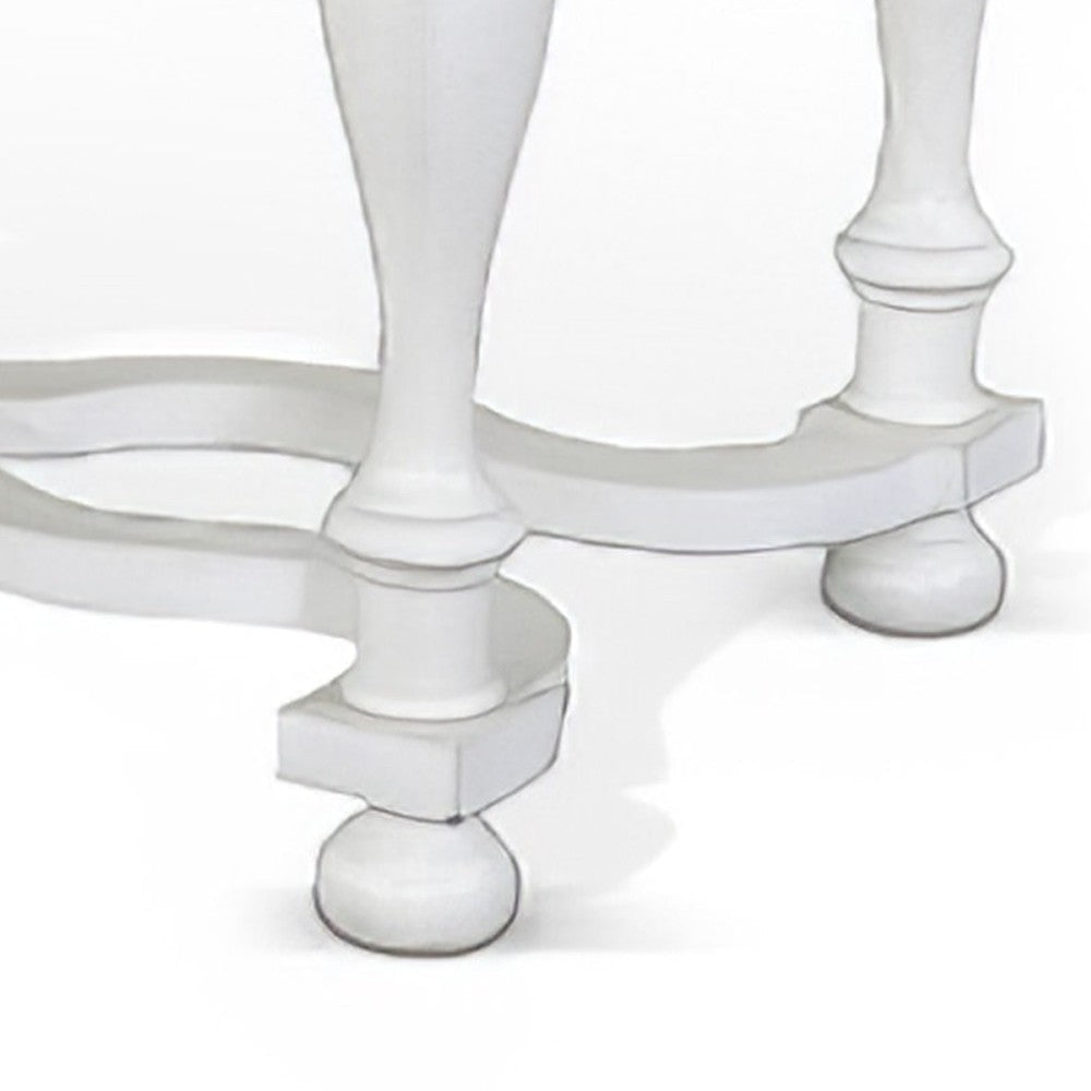 Orso Counter Height Narrow Dining Table 84’’ White Brown Mahogany Wood BM324802