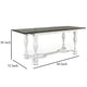 Orso Counter Height Narrow Dining Table 84’’ White Brown Mahogany Wood BM324802