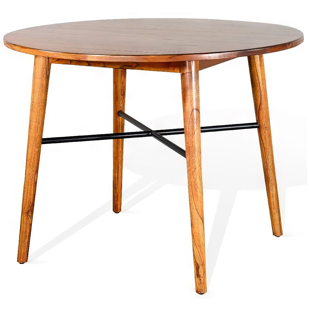 Amy Counter Height Dining Table Orange Brown Natural Mindi Wood 48’’ BM324805