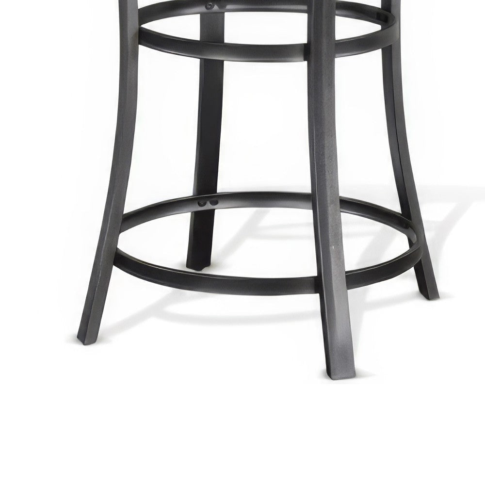 Flint Counter Height Table Round 36’’ Dark Brown Mahogany w Metal BM324809